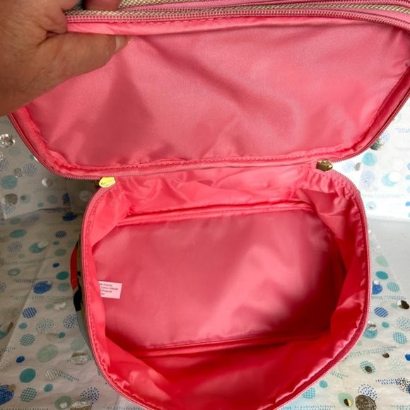 TRINA DOUBLE TRAIN CASE LOVELY SUMMER COLORS! - Picture 11 of 11